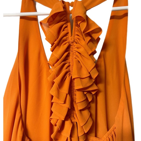 Orange Racerback Ruffleback Blouse - Picture 4 of 5